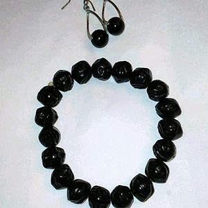 skull bracelet & earrings